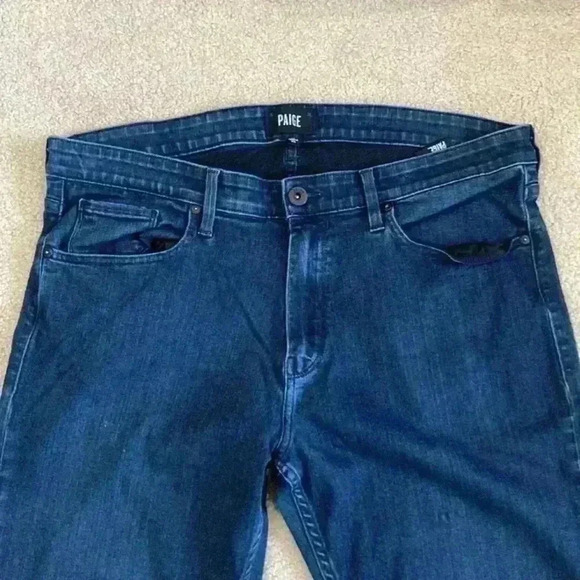 Paige federal high rise blue jeans in size 38 - Picture 2 of 8